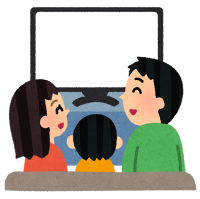 テレビを見ているイラスト