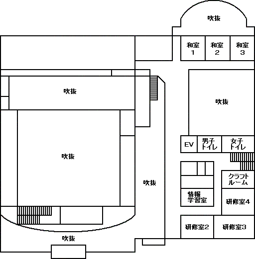 ウェイブホール2階の配置図の画像